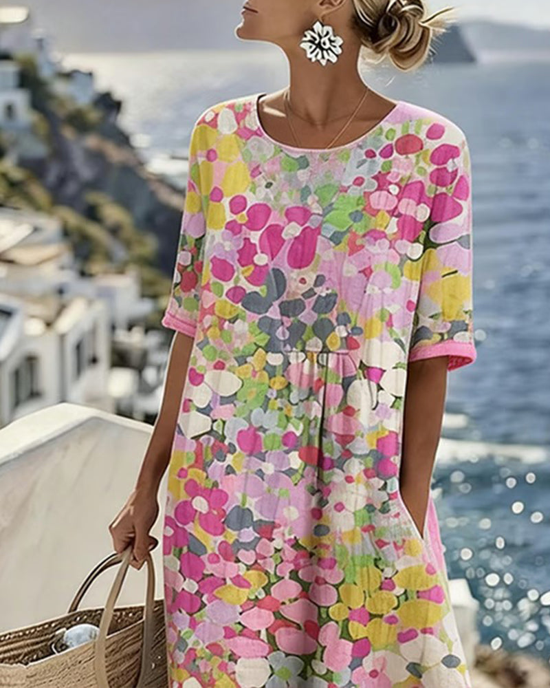 HELEN™ - ELEGANT FLORAL SUMMER MIDI DRESS