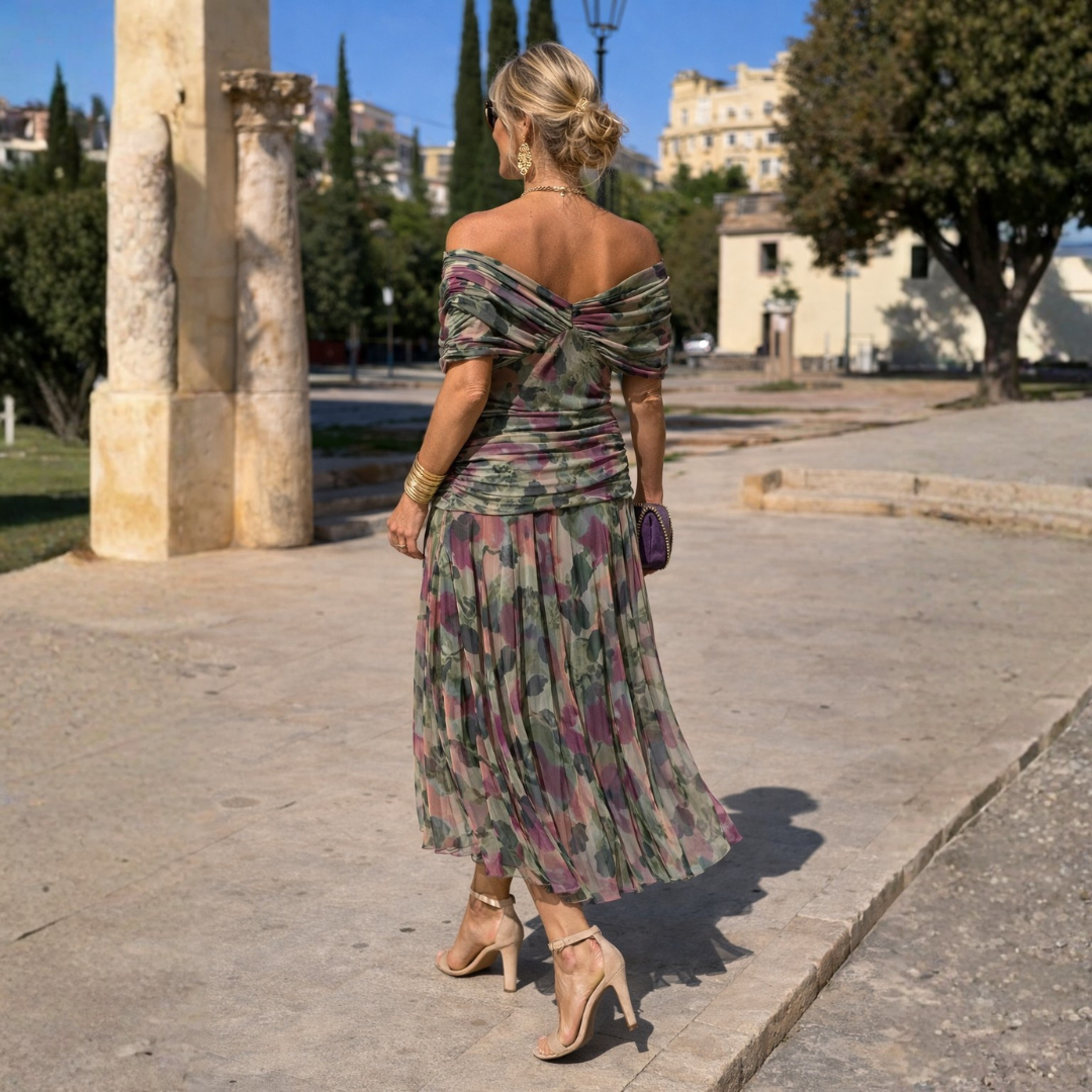 Valerie | Tummy Flattering Off Shoulder Maxi Dress
