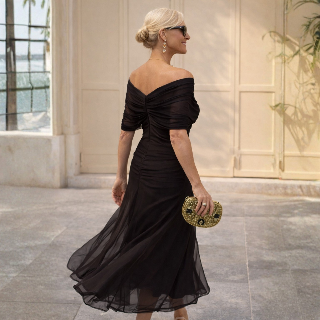 Valerie | Tummy Flattering Off Shoulder Maxi Dress