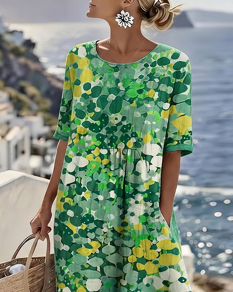 HELEN™ - ELEGANT FLORAL SUMMER MIDI DRESS