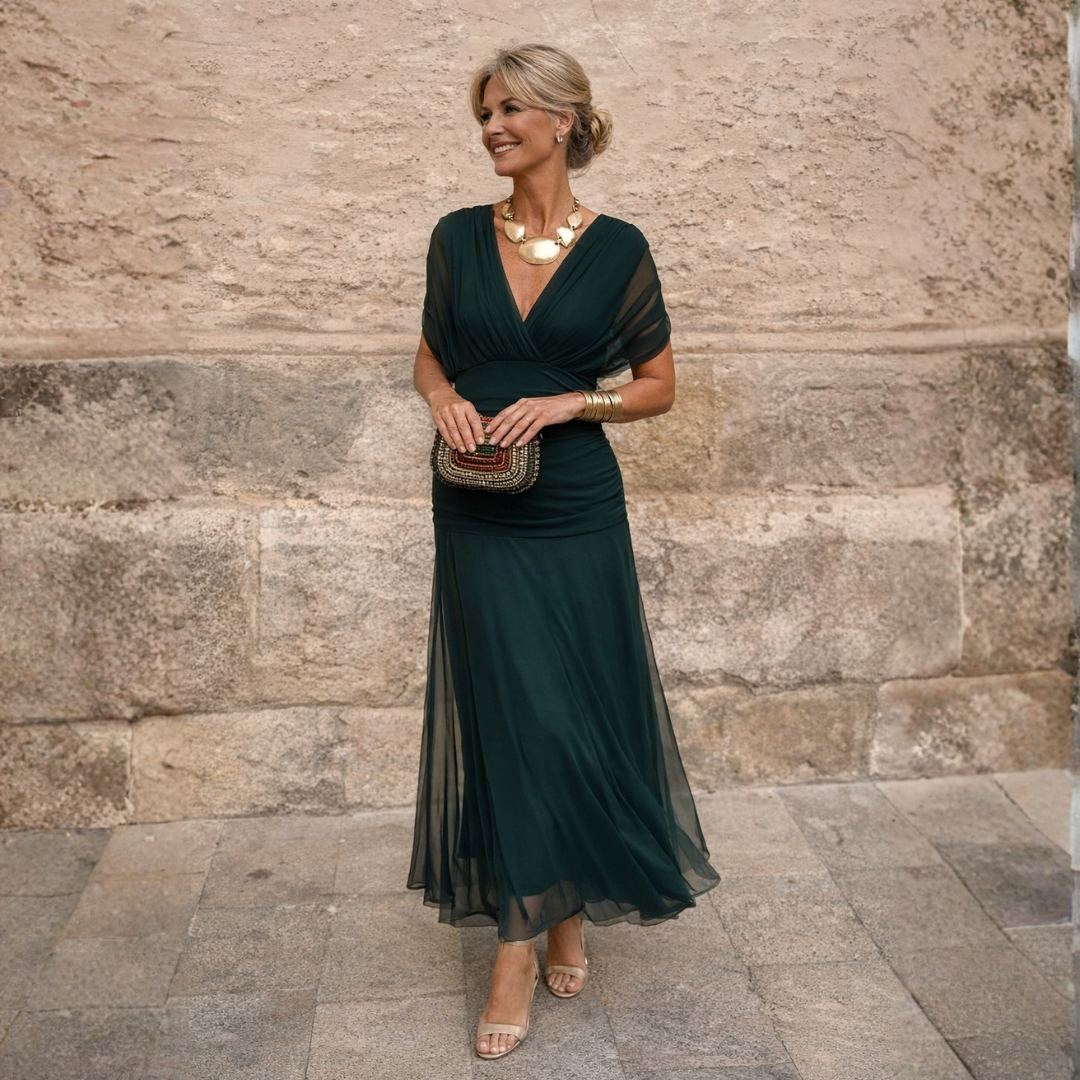 Valerie | Tummy Flattering Off Shoulder Maxi Dress