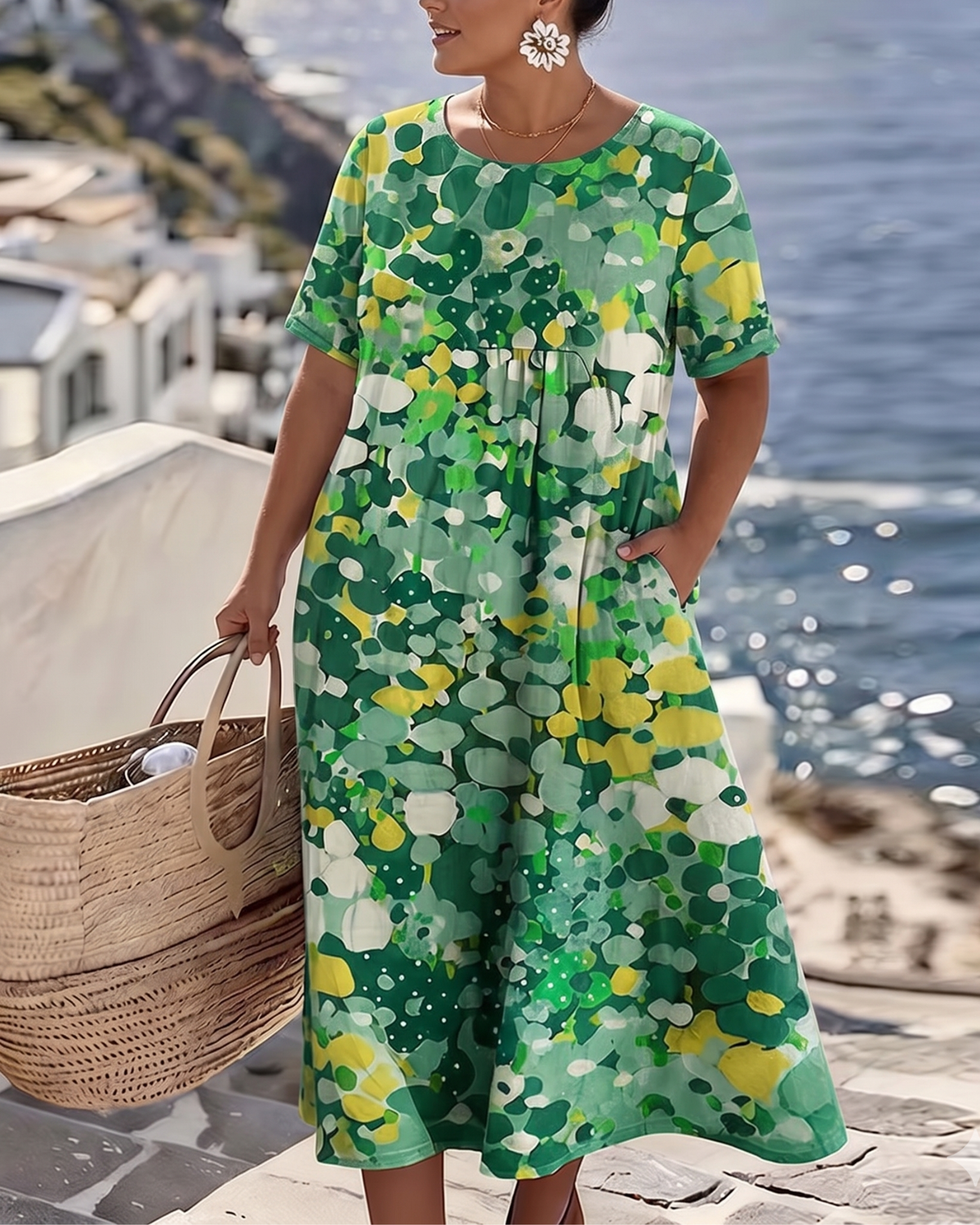 HELEN™ - ELEGANT FLORAL SUMMER MIDI DRESS