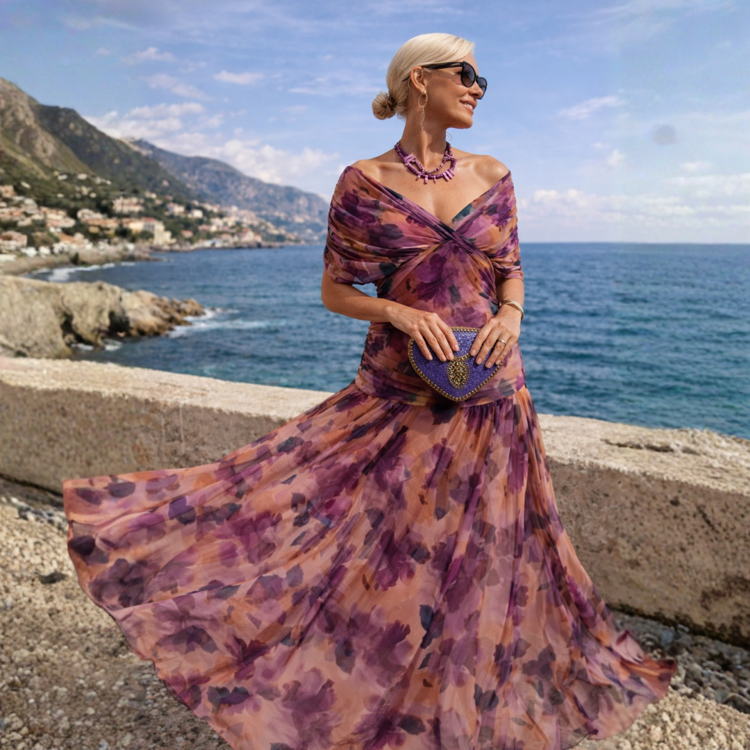 Valerie | Tummy Flattering Off Shoulder Maxi Dress