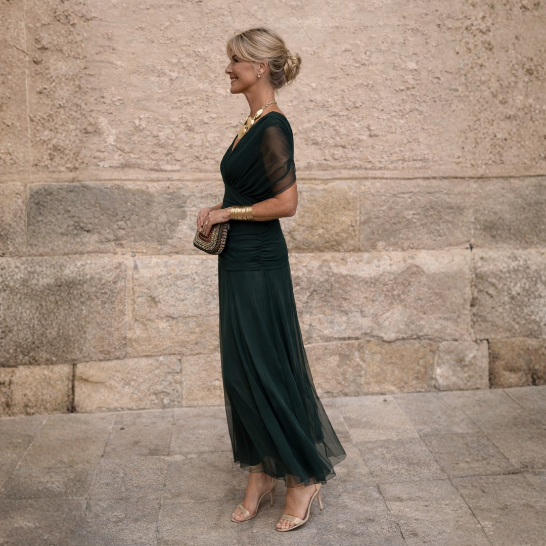 Valerie | Tummy Flattering Off Shoulder Maxi Dress