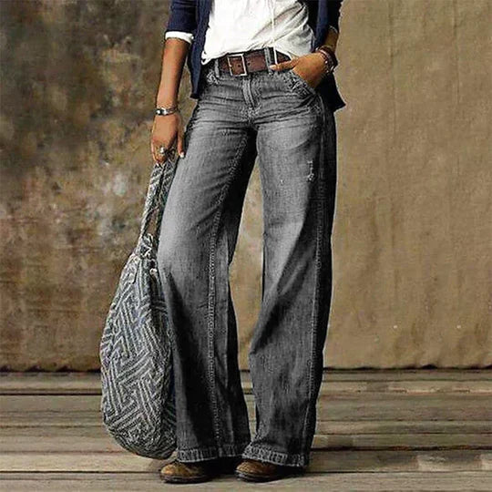 Lina - Retro Wide Leg Jeans