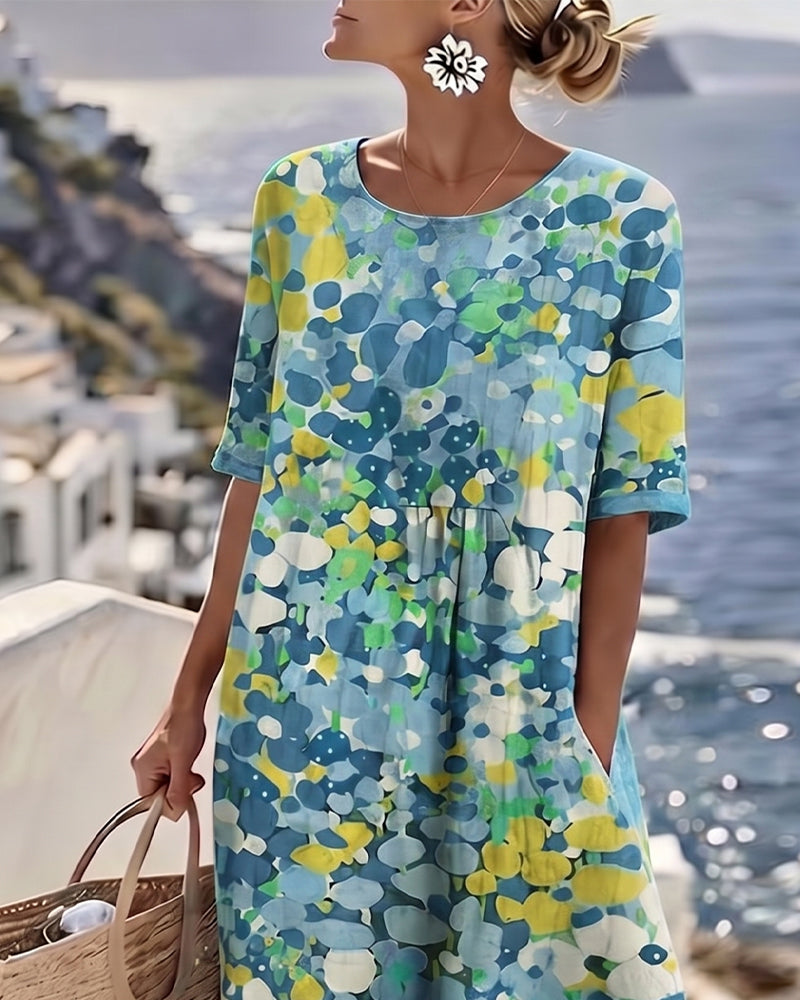 HELEN™ - ELEGANT FLORAL SUMMER MIDI DRESS