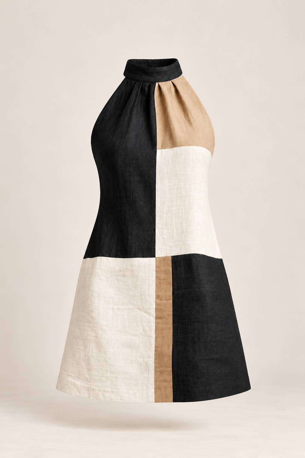 SABRINA | COLORBLOCK HALTER MINI DRESS